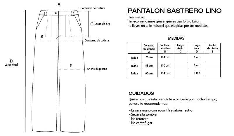 PANTALON SASTRERO LINO